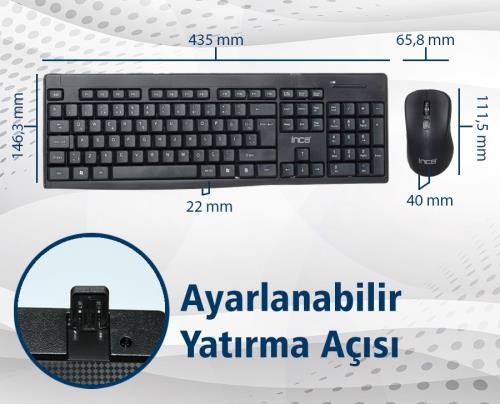 INCA IWS-539T KABLOSUZ KLAVUE MOUSE SET